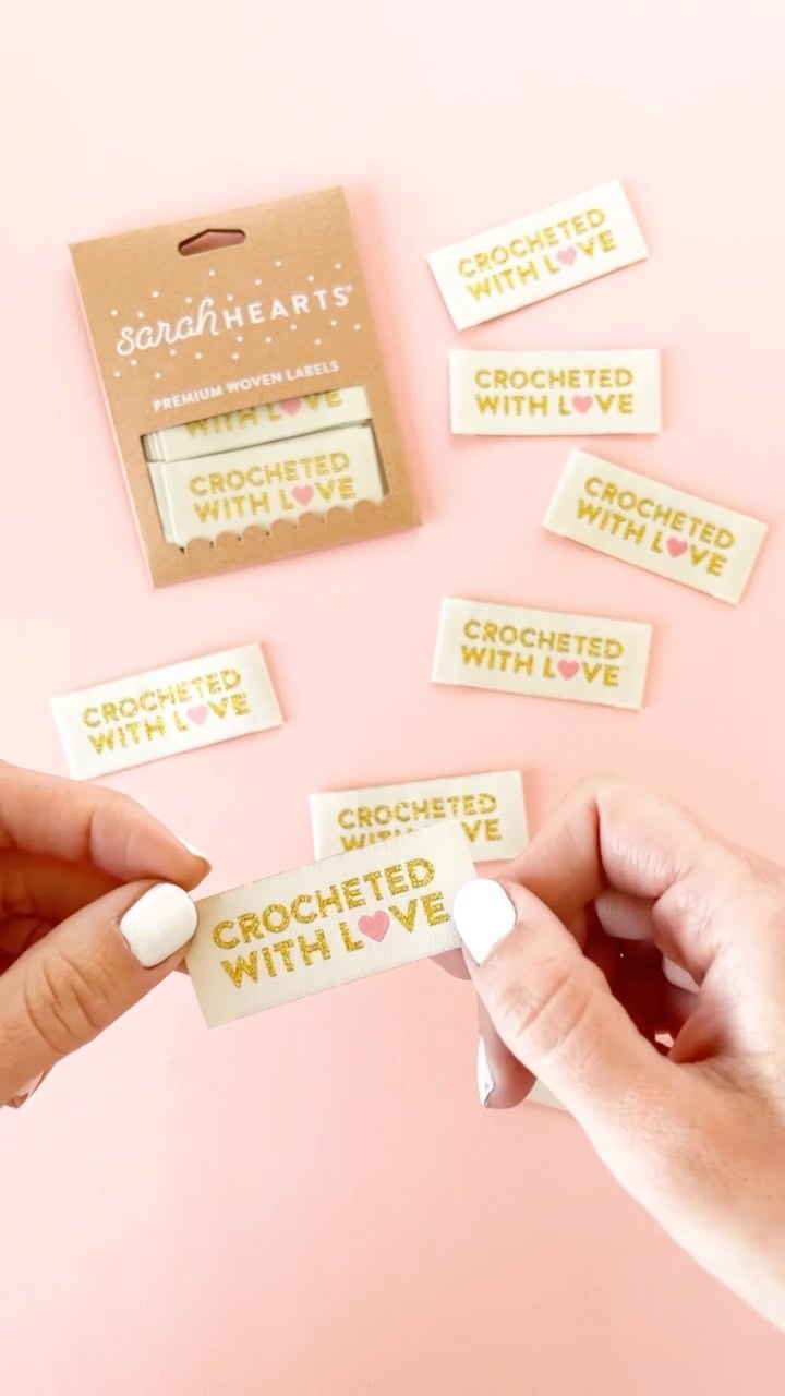 Where are the crochet fans at?!? Crocheted with L💗VE now in the shop! #sarahheartslabels
.
#crochetersofinstagram #crochetlabels #crochetlove #crochetedwithlove