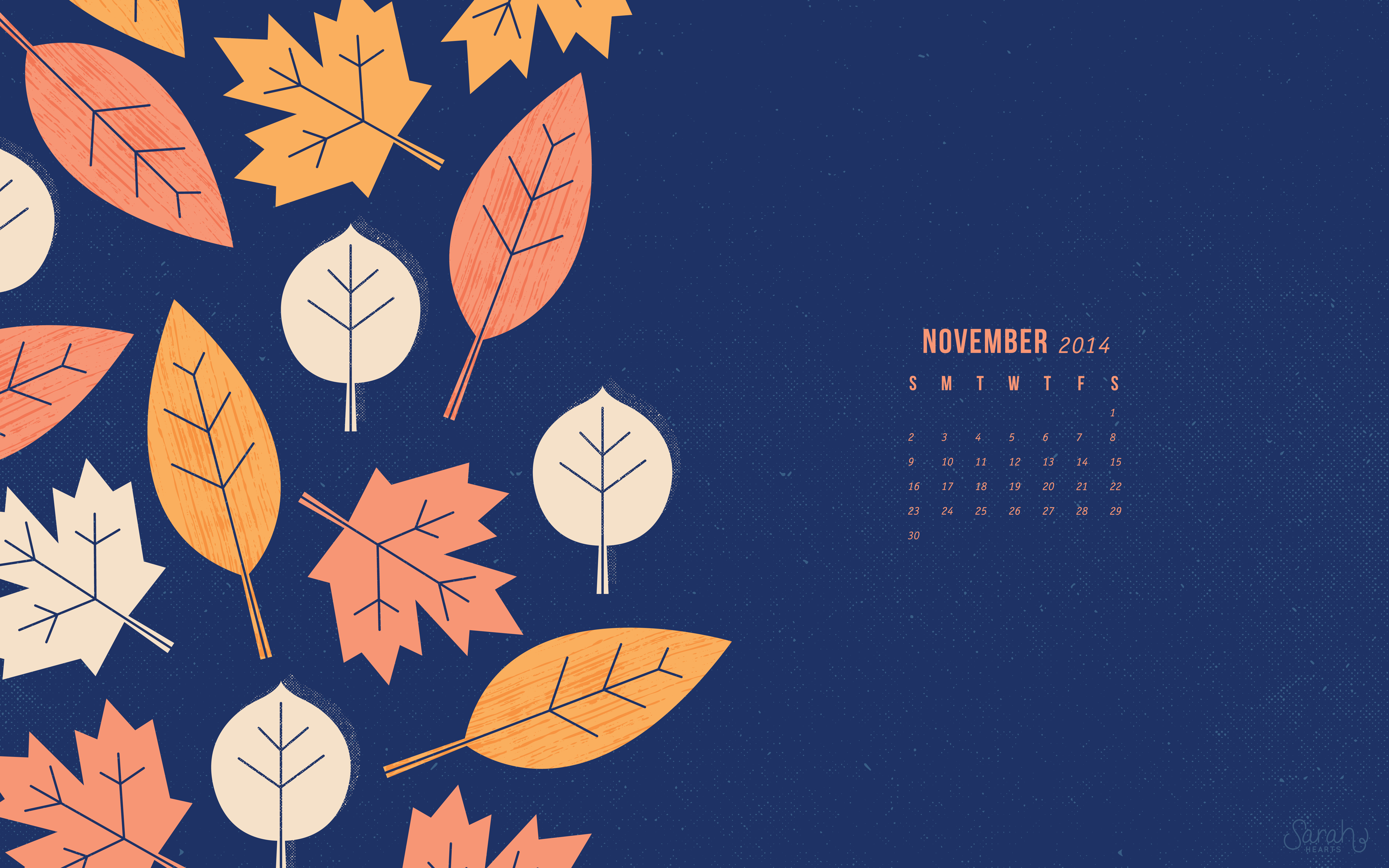 November 2020  Watercolor Leaves Desktop Calendar Free November Wallpaper