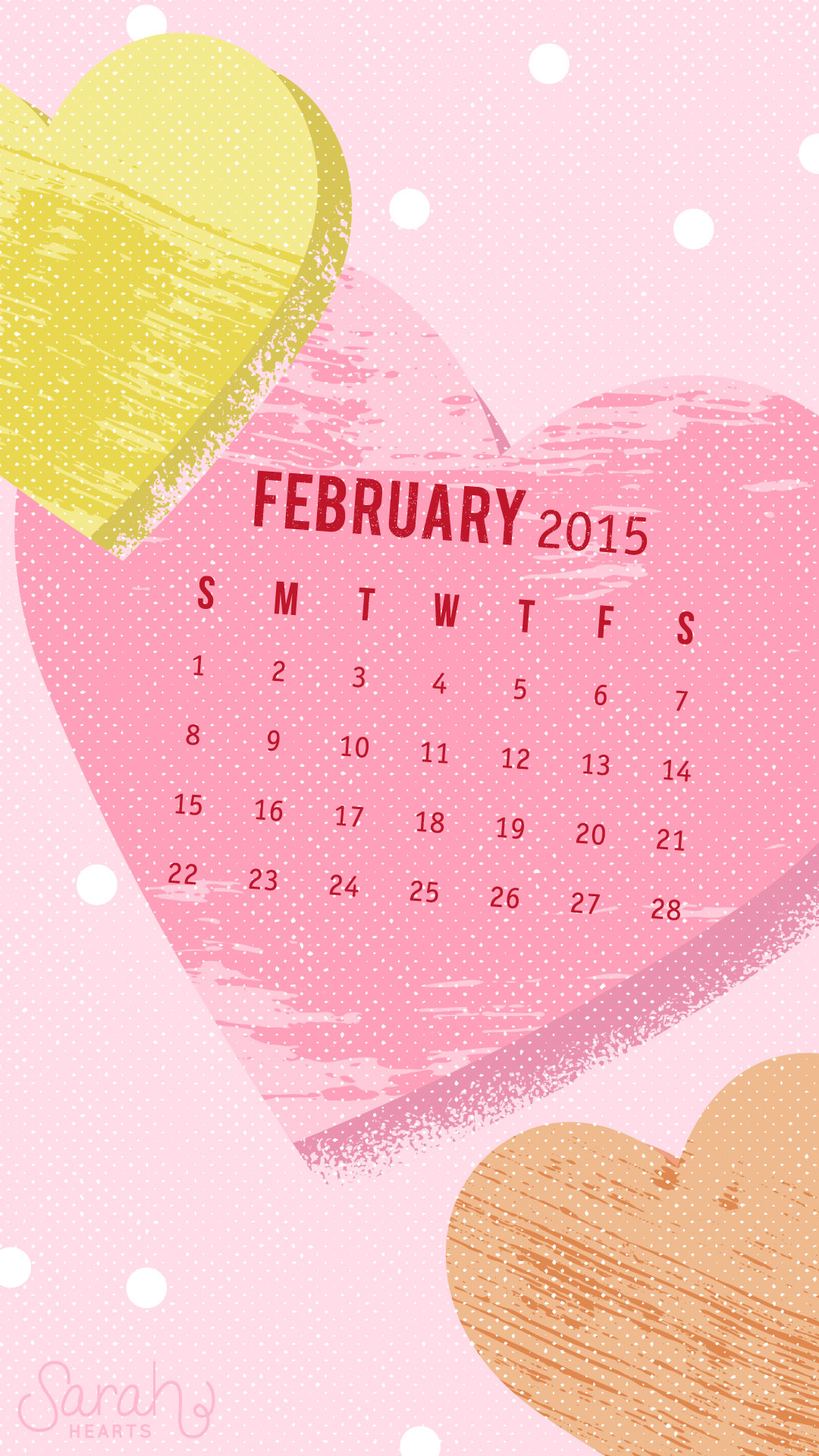 February 2015 Calendar Wallpaper - Sarah Hearts