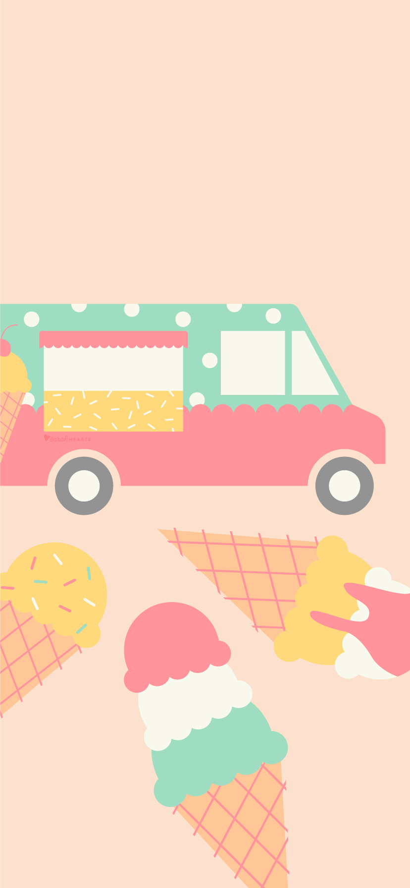 iPhone Ice Cream Truck Calendar Wallpaper - Sarah Hearts