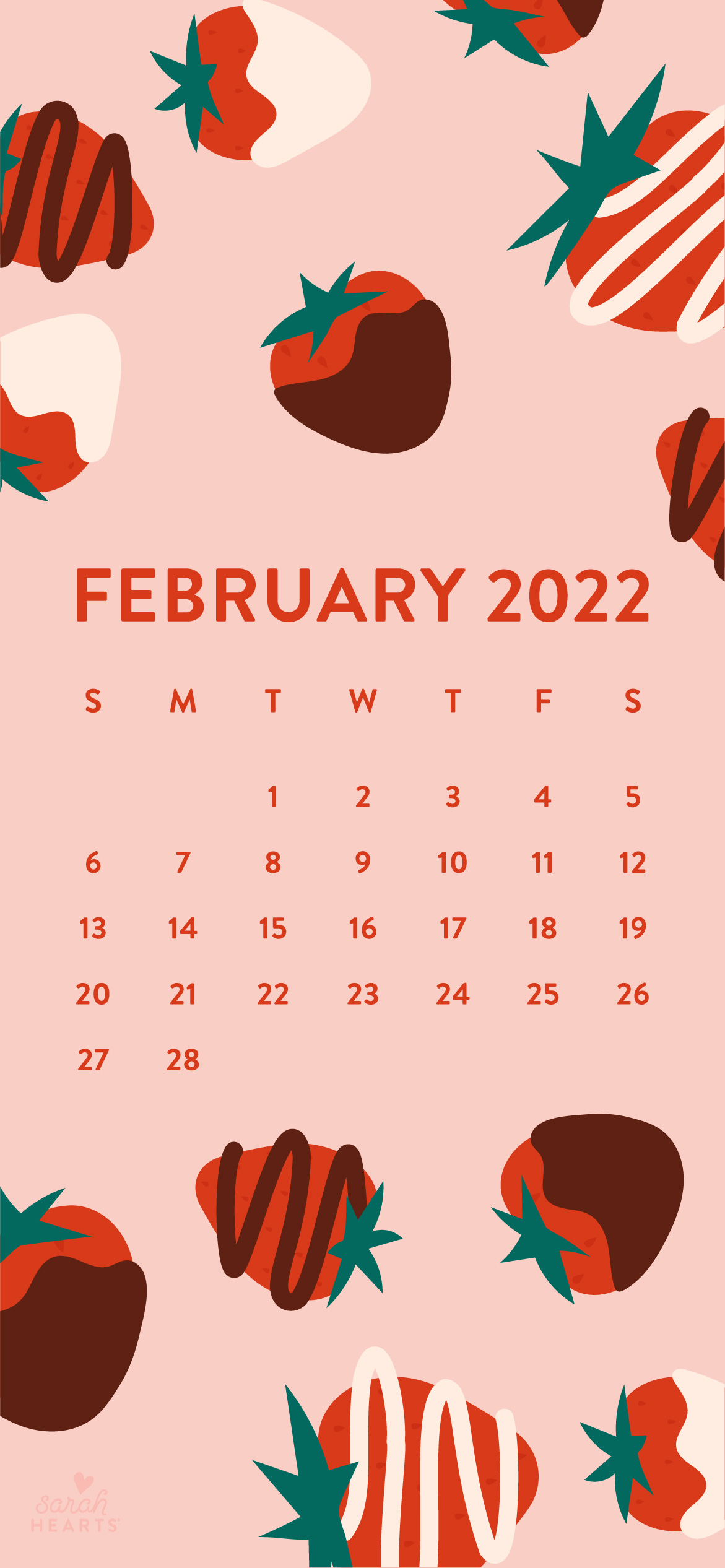 February Schedule Wallpaper for iPhone (and Android) of the New