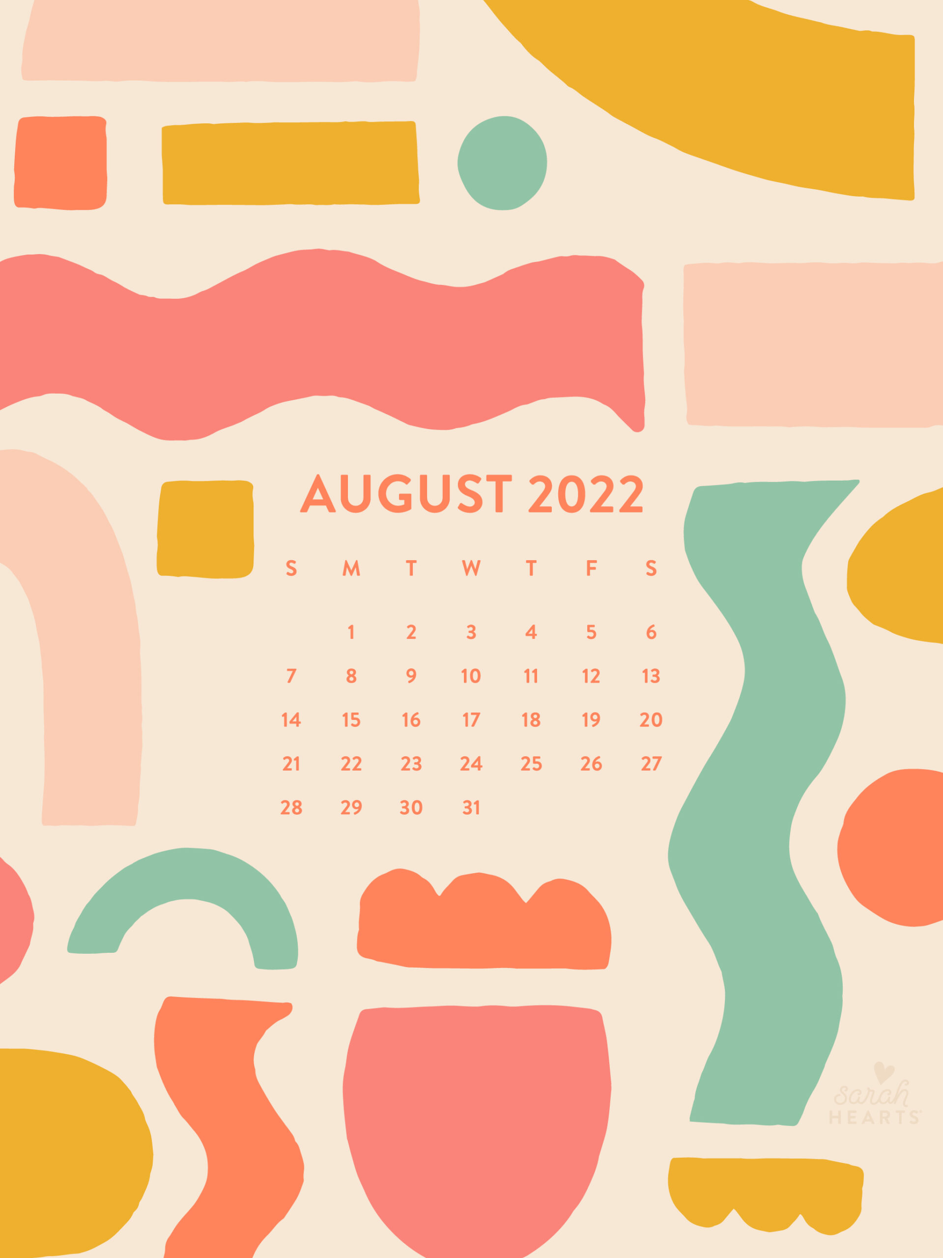 August 2022 Calendar For HD wallpaper  Pxfuel