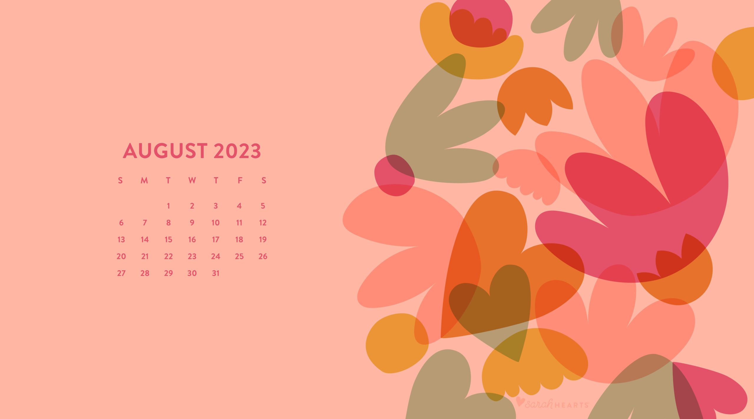 August 2023 Desktop Wallpaper Calendar  WordsJustforYoucom  Original  Creative Animated GIFs