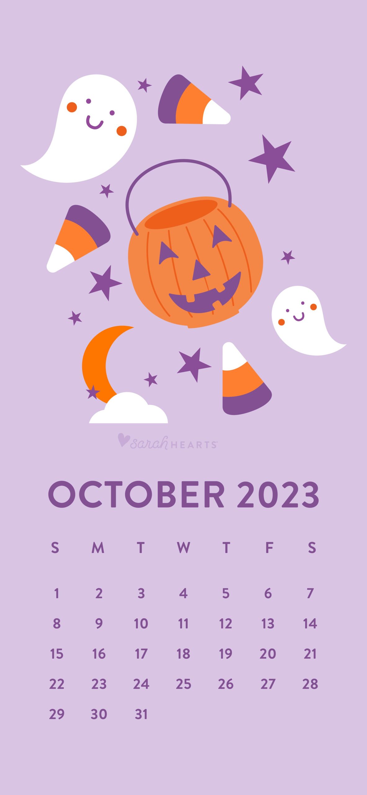 October 2023 Halloween Calendar Wallpaper Sarah Hearts